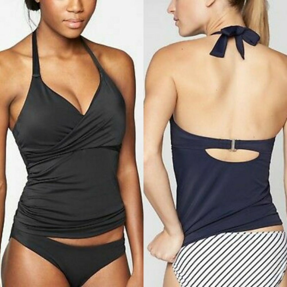 Athleta Wrap Tankini Top Black